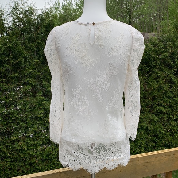 Massimo Dutti | Off white lace tee - Picture 3 of 8